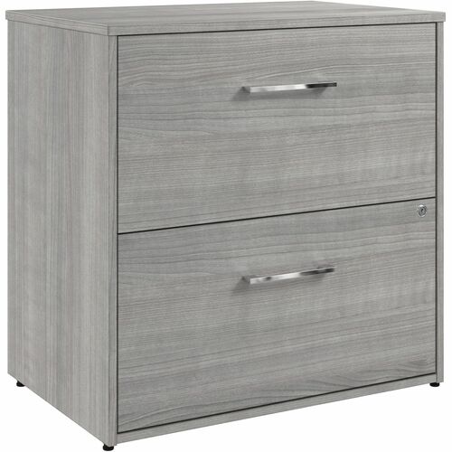 Bush Business Furniture Hustle 2 Drawer Lateral File Cabinet - 30" x 2030" - 2 x File Drawer(s) - Material: Metal, Plastic, Thermofused Laminate (TFL), Engineered Wood - Finish: Platinum Gray - Drawer Extension, Ball Bearing Slides, Durable, Scratch Resis