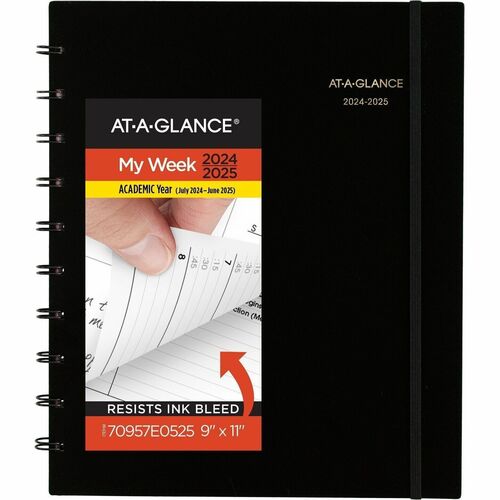 At-a-Glance Move-A-Page Appointment Book/Planner - Large Size - Academic - Julian Dates - Weekly, Monthly - 12 Month - July 2024 - August 2025 - 7:00 AM to 8:45 PM - Quarter-hourly - Monday - Friday, 7:00 AM to 5:30 PM - Sunday - 1 Week, 1 Month Double Pa