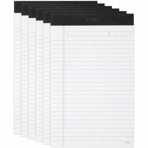 TUL® Writing Pads, Junior Size, Narrow Rule, 50 Sheets Per Pad, White, Pack Of 6 Pads - 50 Sheets - 100 Pages - Narrow Ruled Front Ruling - 0 Hole(s) - Junior Legal - 5" x 8" Sheet Size - White Paper - Perforated - 6