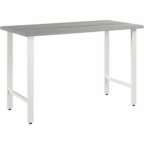 Bush Business Furniture Hustle 48W x 24D Computer Desk with Metal Legs - 48" x 24" - Material: Metal, Plastic, Thermofused Laminate (TFL), Engineered Wood - Finish: Thermofused Laminate (TFL), Platinum Gray - Durable, Scratch Resistant, Stain Resistant, D