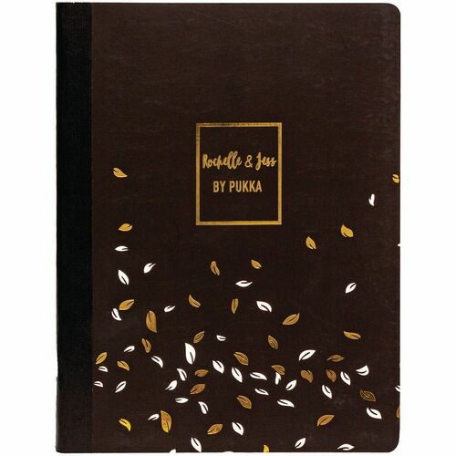 Pukka Pads Rochelle & Jess Composition Books - 70 Pages - Printed - Both Side Ruling Surface - College Ruled Front Ruling - 80 g/m² Grammage - 9.75" Height x 7.5" Width - Black, Pink, Lilac Cover - 3 / Pack