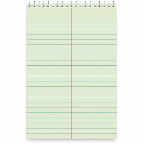 Universal Steno Pads, Gregg Rule, Red Cover, 80 Green-Tint 6 x 9 Sheets, 6/Pack - 1 Subject(s) - 80 Sheets - Spiral - Square Front Ruling - Gregg Ruled Red Margin - 6" x 9" Sheet Size - Red Chipboard Cover - 6 / Pack