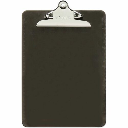 Universal Clipboard - 1.25" Clip Capacity - Storage for Document, Paper - 8 1/2" x 11" Sheet Size - Plastic - Translucent Black - 1 Each
