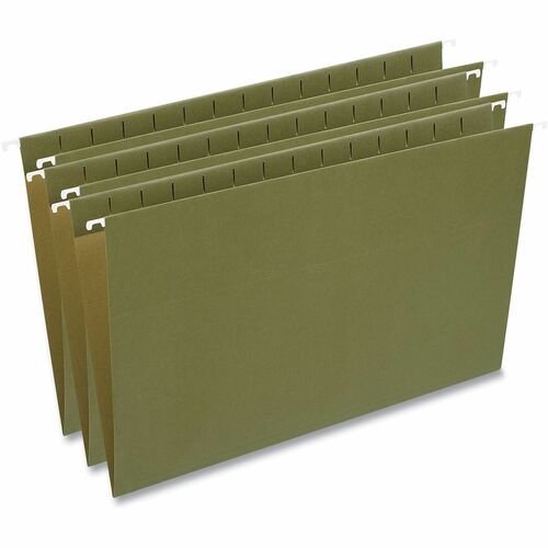 Universal 1/5 Tab Cut Legal Hanging Folder - 8 1/2" x 14" - 1" Expansion - Assorted Tab Position - 11 pt. - Stock - Standard Green - 50 Carton