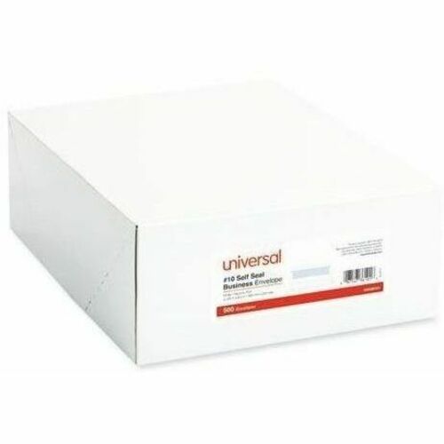 Universal Envelope - Business - #10 - 24 lb - Self Adhesive - White - Paper Stock - 500 / Box