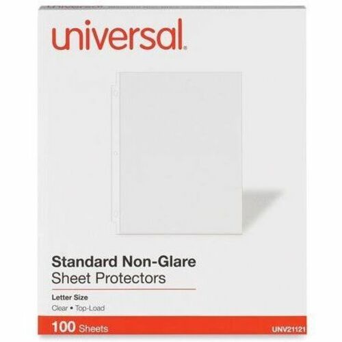 Universal Sheet Protector - 2 x Sheet Capacity - For Letter 8 1/2" x 11" Sheet - 3 x Holes - Ring Binder - Top Loading - Clear - 100 / Box