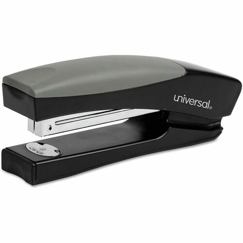 Universal Stand UP Desktop Stapler - Staples Upto 20 Sheet - Holds Upto 210 Staple - Full Strip - 4" Throat Depth - 0.50" Crown Width - Top Loading - Black, Gray - Metal, Plastic - 1 Each