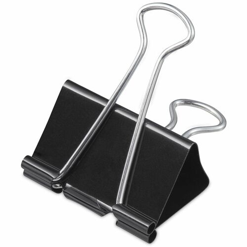 Universal Binder Clip Zip-Seal Bag Value Pack, Large, Black/Silver, 36/Pack - Large - 2" Width - 1" Size Capacity - Black, Silver - Metal, Steel Wire - 36 / Pack