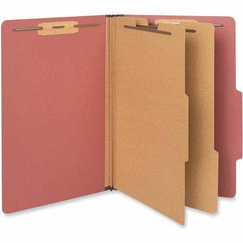 Universal 2/5 Tab Cut Legal Classification Folder - 8 1/2" x 14" - 2 1/2" Expansion - 6 Fastener(s) - 2" Fastener Capacity - Top Tab Location - Right of Center Tab Position - 2 Divider(s) - Brick Red - 20 Box
