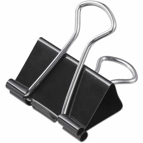 Universal Binder Clips with Storage Tub, Mini, Black/Silver, 60/Pack - Mini - 0.6" Width - 0.25" Size Capacity - Black, Silver - Metal, Steel Wire - 60 / Pack
