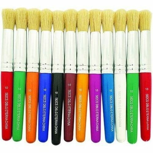 DBLG Import Hog Hair Paint Brush 582CS-10 - 12 Brush(es) Assorted Handle