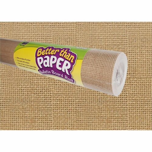 Teacher Created Resources Burlap Better Than Paper Bulletin Board Roll - Bulletin Board, Poster, Student - 48" (1219.20 mm) Width x 12 ft (3657.60 mm) Length - Burlap - Fabric