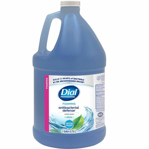 Dial Antibacterial Defense Foaming Handwash - Spring Water, Fresh ScentFor - 1 gal (3.8 L) - Pump Dispenser - Bacteria Remover - Hand, Skin - Antibacterial - Blue - Cruelty-free, Sulfate-free, Paraben-free, Phthalate-free, Silicone-free, pH Balanced - 1 E