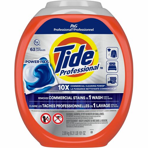 Tide Power-Pods Laundry Detergent - For Laundry, Commercial, Food Service, Hospitality, Healthcare, Residential - Concentrate - Pod - PVC Free, Phthalate-free, Triclosan-free, APE-free, Benzene-free, BPA-free, PCBs-free, Alkylphenols-free, PAHs-free - Ora