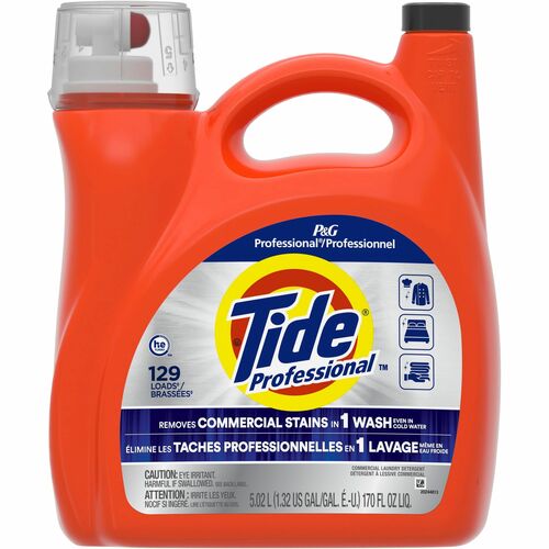 Tide Liquid Laundry Detergent - For Laundry, Commercial, Food Service, Hospitality, Healthcare, Residential, Home, Business - Liquid - 170 fl oz (5.3 quart) - BPA-free, PVC Free - Orange - 1 Bottle