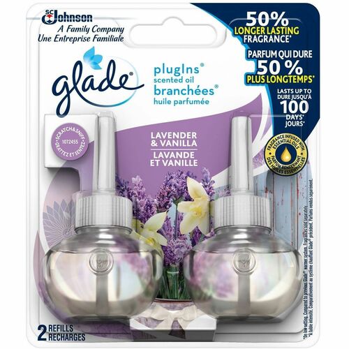 Glade PlugIns Air Freshener Refill - Oil - Lavender, Vanilla - 60 Day - Phthalate-free, Formaldehyde-free, Nitro Musk Free - 2 Unit