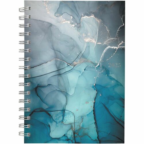 At-A-Glance Glacier Weekly/Monthly Planner - Weekly, Monthly - 12 Month - January - December - 1 Week, 1 Month Double Page Layout - 5 1/2" x 8 1/2" Sheet Size - Twin Wire - Multi - Poly CoverTabbed, Double-sided Pocket, Three-Year Calendar Reference, Holi