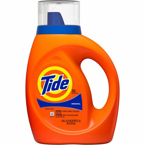 Tide Liquid Laundry Detergent - For Laundry, Washing Machine - Liquid - 42 fl oz (1.3 quart) - Original Scent - Phosphate-free - Orange - 6 / Carton