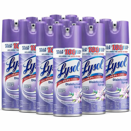 Lysol Disinfectant Spray - For Multi Surface - Spray - 12.5 fl oz (0.4 quart) - Early Morning Breeze Scent - 12 / Carton - Mold Resistant, Mildew Resistant - Multi