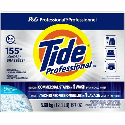 Tide Pro Powder Detergent - For Laundry, Food Service, Hospitality, Healthcare, Commercial, Residential - Ready-To-Use - Powder - 197 oz (12.31 lb) - PVC Free, BPA-free - Multi - 1 Box