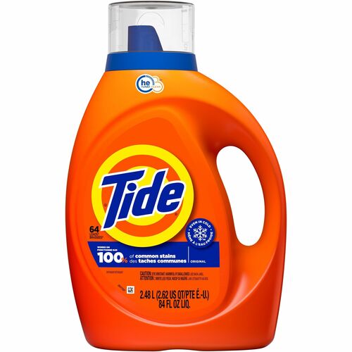 Tide Liquid Laundry Detergent - For Laundry, Washing Machine - Liquid - 84 fl oz (2.6 quart) - Original Scent - Phosphate-free - Orange - 4 / Carton