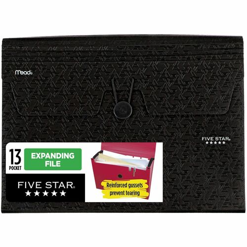 Five Star Letter Expanding File - 8 1/2" x 11" - 13 Pocket(s) - Plastic - Assorted - 0% Recycled - 1 Each