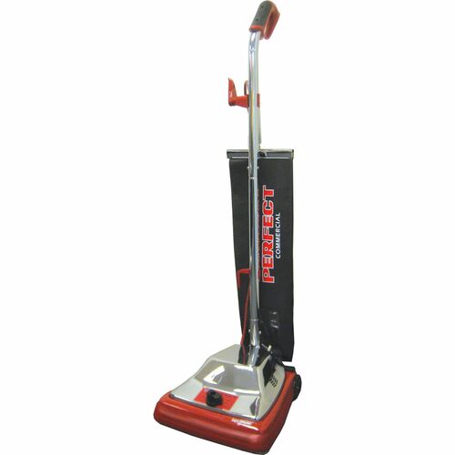 V.A.C. Upright Vacuum with Ergonomic Handle - 870 W Motor - Brushroll - 12" Cleaning Width - Carpet - 50 ft Cable Length - Black, Red