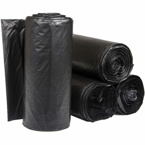 Pitt Plastics EcoStrong Plus Trash Bag - 45 gal Capacity - High Density - Black - High-density Polyethylene (HDPE), Resin - Can - Recycled - 250 / Pack