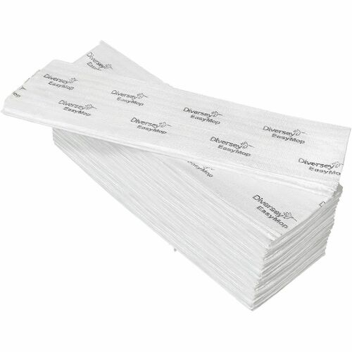 TASKI EasyMop Single-Use Mop Pads - 16" Width x 5" Depth - Disposable - White - 0.82 oz - 10 / Carton