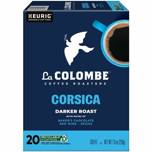 La Colombe K-Cup, Pod Coffee - Compatible with Keurig K-Cup Brewer - American - Dark - 20 K-Cup - K-Cup, Pod - Corsica - Kosher - 20 / Box