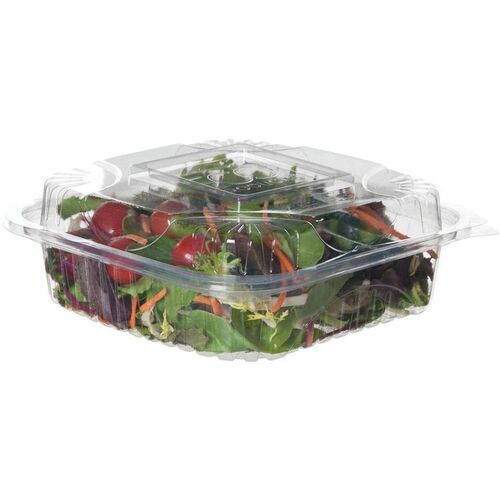Eco-Products 8in PLA Clamshell, Clear - Food - Clear - Polylactic Acid (PLA), Plastic Body - 80 Pack