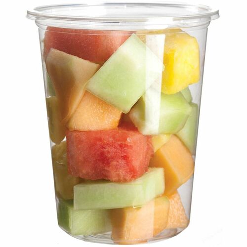 Eco-Products 32oz Round Deli Container, Clear - Food - Clear - Polylactic Acid (PLA), Plastic Body - Round - 50 Pack