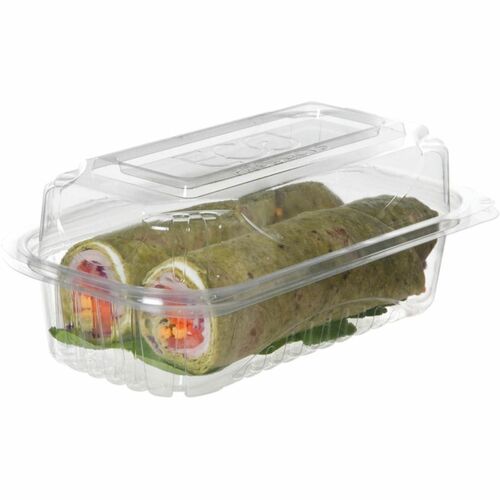 Eco-Products 9x6in PLA Clamshell, Clear - Food - Disposable - Clear - Polylactic Acid (PLA), Plastic Body - 80 Pack