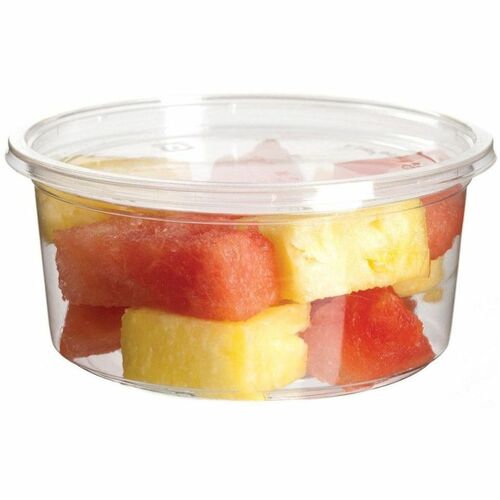 Eco-Products 12oz Round Deli Container, Clear - Food - Clear - Polylactic Acid (PLA), Plastic Body - Round - 50 Pack