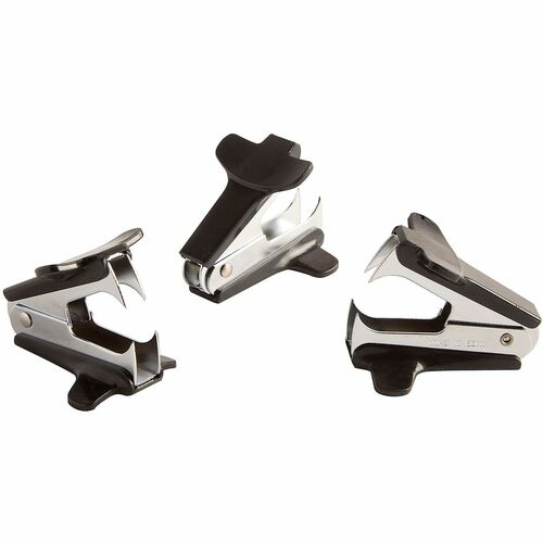 Office Depot® Staple Removers, 2-3/10" , Black, Pack Of 3 Removers - Metal - Black - Compact - 3 Pack