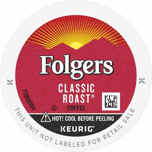 Folgers® K-Cup Classic Roast K-Cup Pods - Compatible with K-Cup Brewer - American - Medium - K-Cup - Classic Roast - 48 / Carton