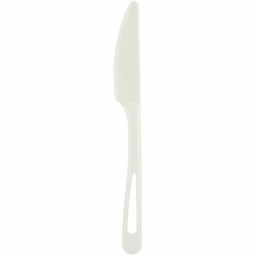 World Centric Compostable White Cutlery - Knife - Knife - Dishwasher Safe - Talc-filled Polylactic Acid (TPLA) - White - 20 / Carton
