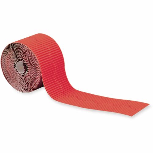 Pacon® Bordette Decorative Border, Flame, 2-1/4" x 50', 1 Roll - Skill Learning: Decoration - Pre-scalloped Shape - Fade Resistant, Sturdy, Recyclable, Corrugated - 2.25" Width x 600" Length - Flame - 1 Roll