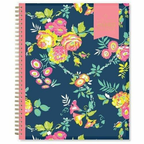 Day Designer Planner - Weekly, Monthly - 12 Month - January 2025 - December 2025 - 11" x 8 1/2" White Sheet - Wire Bound - Peyton Navy Polypropylene CoverNotes Section, International Holiday, Reference Calendar, Appointment Schedule, Tabbed, Planing Calen