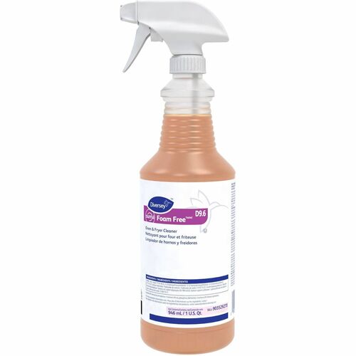 Suma Foam FreeTM/MC D9.6 - For Oven, Grill, Fryer, Vent Hood - Ready-To-Use - Foam Spray, Liquid - 32 fl oz (1 quart) - 13 pH - Solvent Scent - Kosher, Rinse-free - Clear Amber - 12 Pack