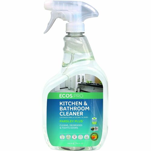 ECOS PRO Parsley All-Purpose Cleaner - For Multipurpose - Ready-To-Use - Spray - 32 fl oz (1 quart) - Parsley Scent - Recommended For: Dirt Remover, Grease Remover, Grime Remover, Scum Remover - pH Balanced, Dye-free, Aseptic, Residue-free - Clear - 6 / C