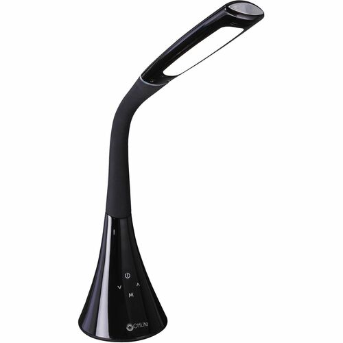 OttLite Swerve LED Desk Lamp - LED Bulb - Color Changing Mode, Flexible Neck, ClearSun LED, Adjustable Brightness, Touch-activated, Adjustable Angle - Desk Mountable - Black