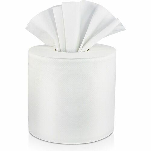 Livi Center-Pull Towels - 2 Ply - 7" Width x 10.90" Length - 605 Sheets/Roll - 2.99" Core - White - Paper, Fiber - 6 Rolls Per Case - 1 / Carton