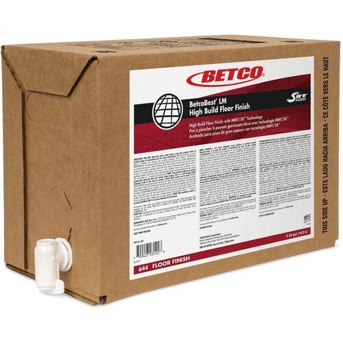 Betco BetcoBest LM Floor Finish - For Floor, Tile, Hard Surface - Liquid - 640 fl oz (20 quart) - Mild Scent - 1 Each - Powder Resistant, Black Mark Resistant, Scuff Resistant, Heel Mark Resistant - Crystal Clear, Opaque