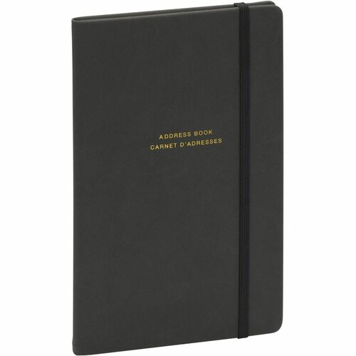 Merangue Address Book, 5 X 8" - 104 Sheet(s) - 5" (12.7 cm) x 8" (20.3 cm) Sheet Size - Black Cover