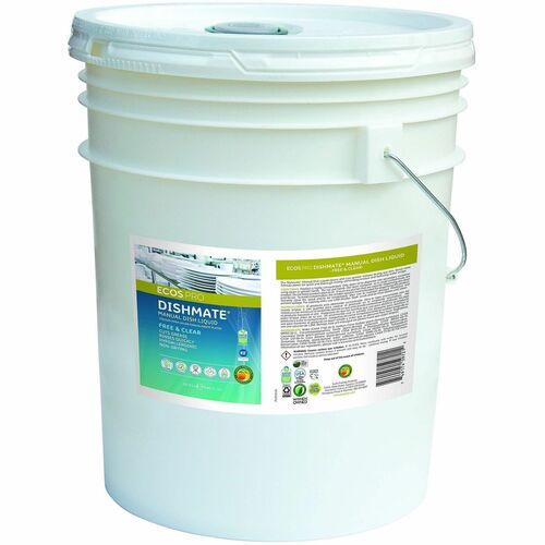 ECOS PRO Dishmate Manual Dishwashing Liquid - For Dish, Sink - Concentrate - Liquid - 640 fl oz (20 quart) - Free & Clear Scent - Recommended For: Grease Remover, Residue Remover, Food Remover - Aseptic, pH Balanced, Dye-free, Residue-free, Skin-friendly,