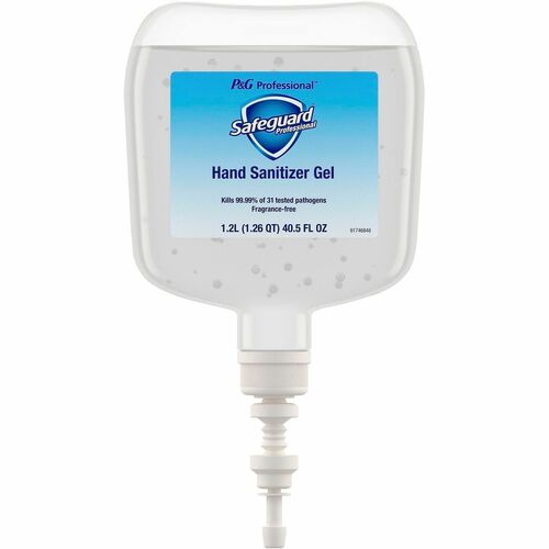Safeguard Hand Sanitizer Gel Refill - 1.27 quart - Kill Germs - Hand, Restaurant, School - Clear - Hygienic, Phthalate-free, Triclosan-free - 4 Each