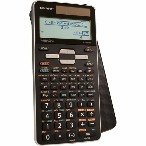 Sharp EL-W516TB-SL Scientific Calculator - 640 Functions - LCD Display, Independent Memory, Hard Case, Dual Power - 4 Line(s) - 16 Digits - LCD - 96 x 32 - Solar, Battery Powered - 6.4" Height x 3.1" Width x 0.6" Depth - Black, Silver - 1 Each