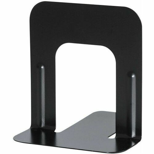 Merangue Metal Bookends, Non-Skid, 5" - 5" Height x 4.6" Width x 5.2" Depth - Non-skid, Scratch Resistant, Chip Resistant, Reinforced, Durable - Black - Metal, Steel - 6 Pair