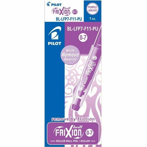 FriXion Ballpoint Pen - 0.7 mm (0.03") Pen Point - Purple Ink - 12 / Box